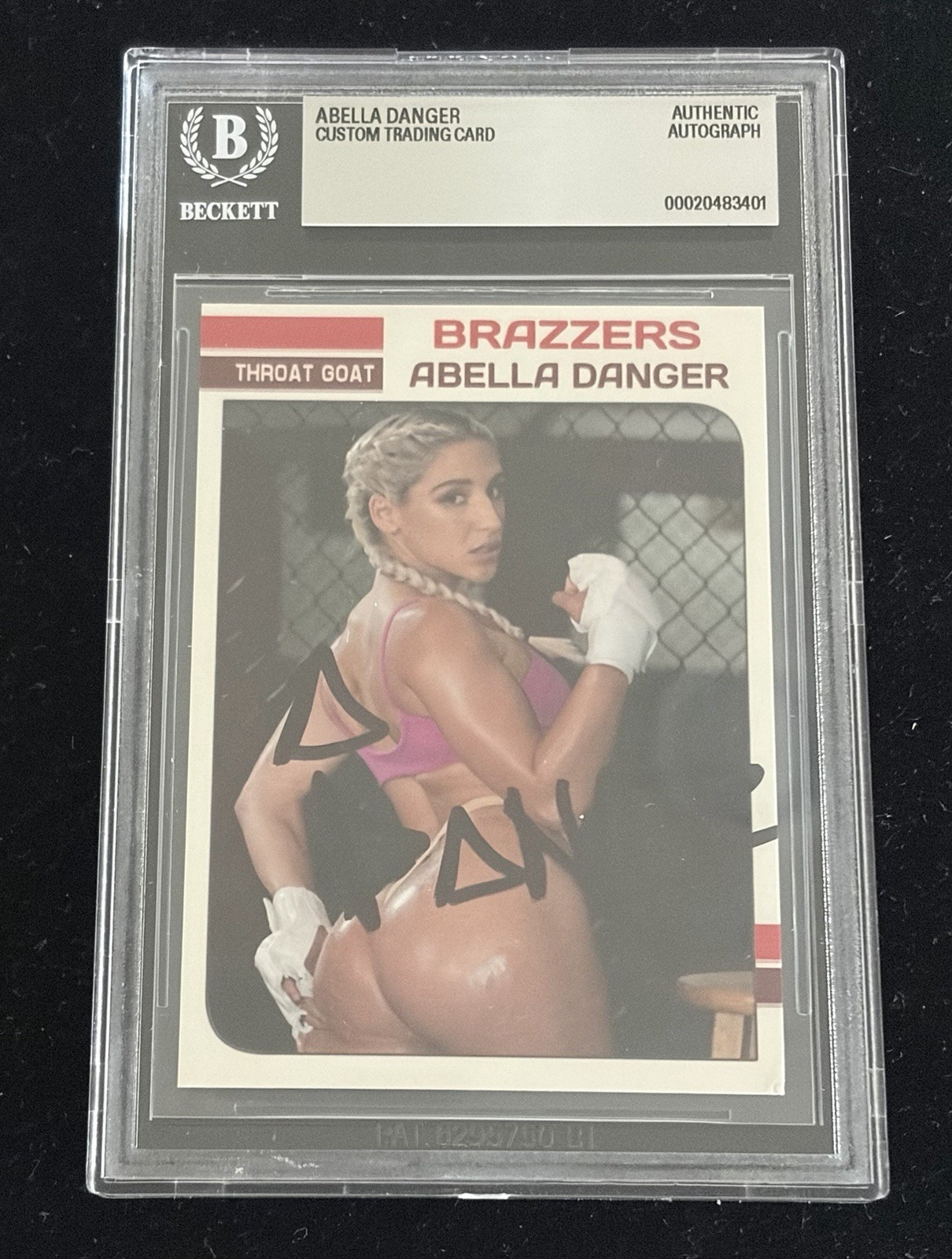 Abella Danger Signed Custom Trading Card Beckett Encapsulated Autograph GOAT COA
