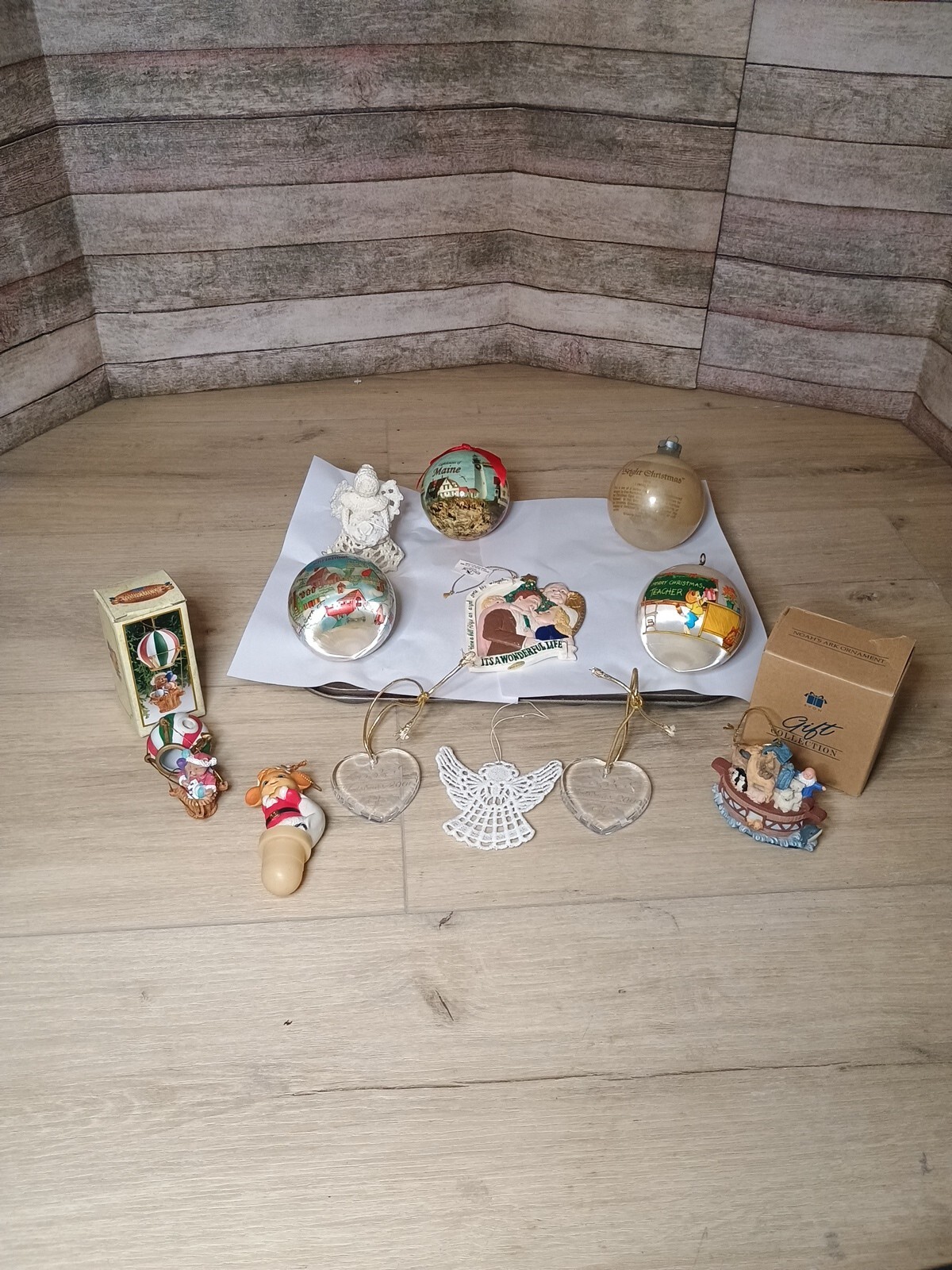 Lot Of 13-Vintage Christmas Ornaments-Annual Satin Ball, Glass, Crochet, Ceramic