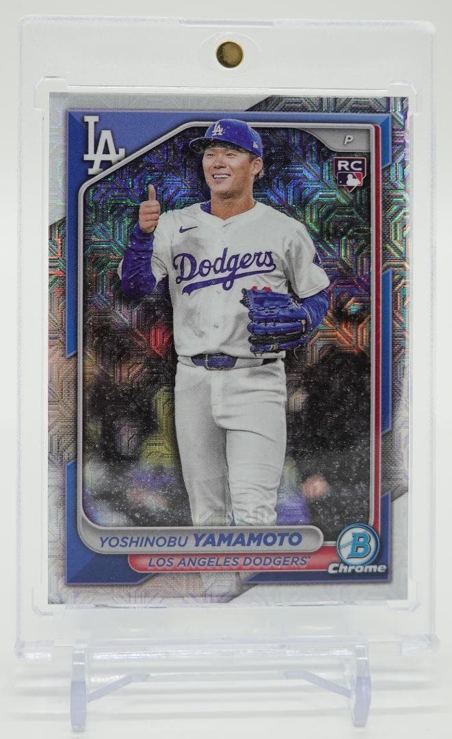 Yoshinobu Yamamoto RC Bowman Chrome Mojo Refractor Image Variation 2024 Dodgers