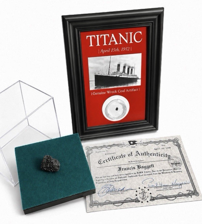TITANIC COAL | Framed Artifact Display | 5x7in | w/ COA | Genuine Wreck Artifact