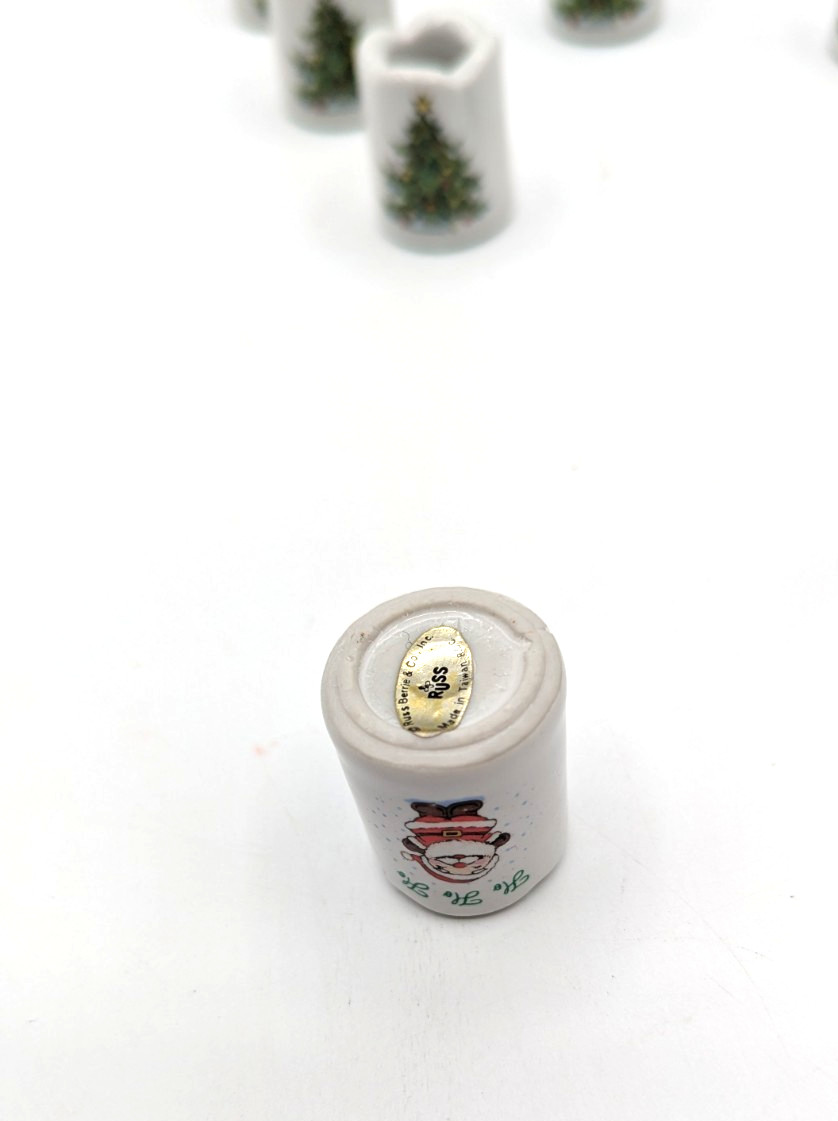 Mini Tiny Taper Christmas Candle Holders Tree Lot 11 Ceramic Germany Vtg