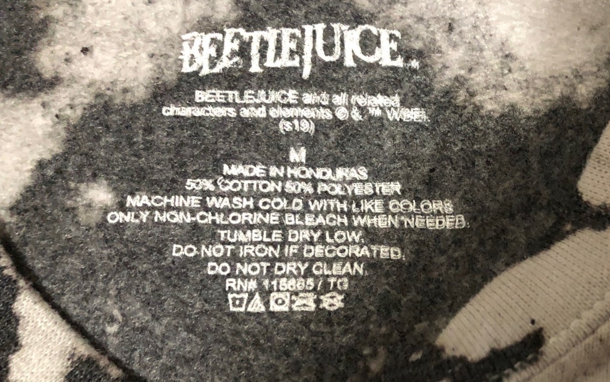 Beetlejuice Heavy “M” Cotton/ Polyester Blend Graphic Long Sleeve Sweatshirt