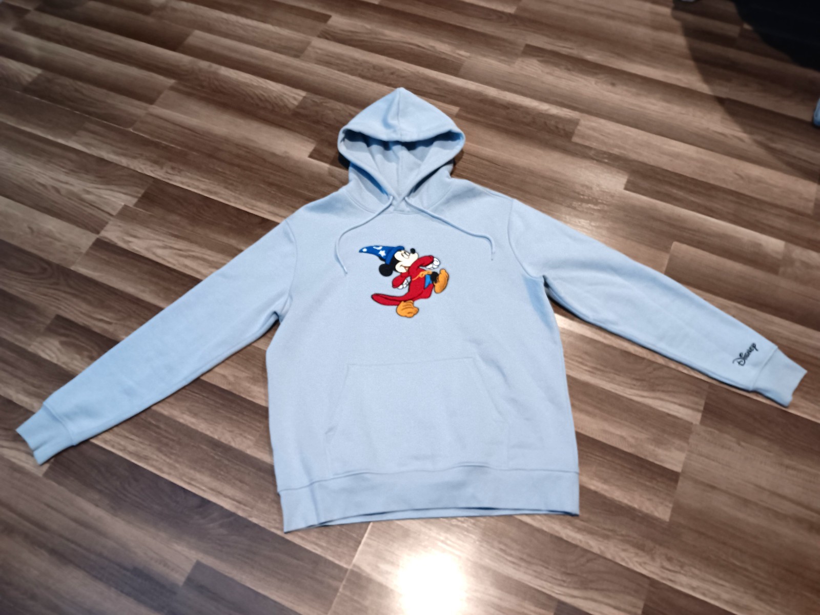 Disney Fantasia Mickey Mouse embroidered men Large size blue multicolor Hoodie