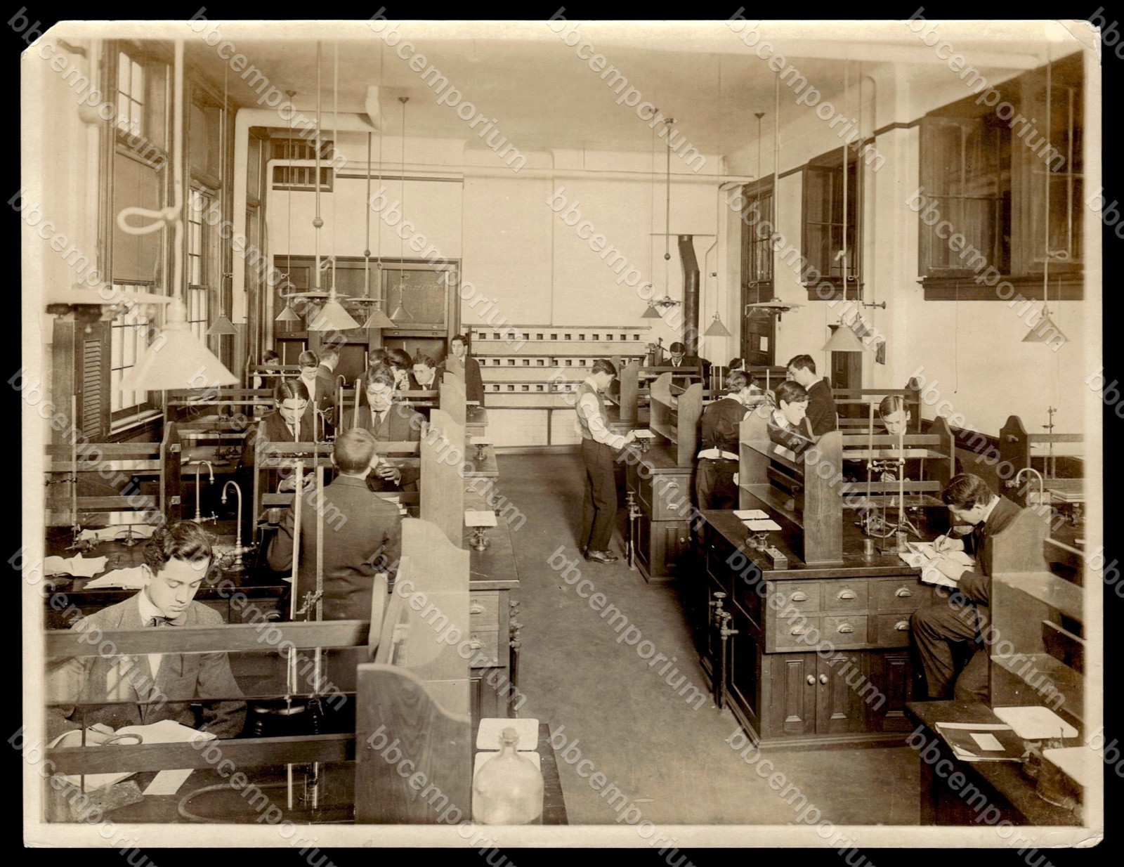 Men Working In The Lab 6.5 x 8.5 Brown Brothers Original Type 1 Photograph G499
