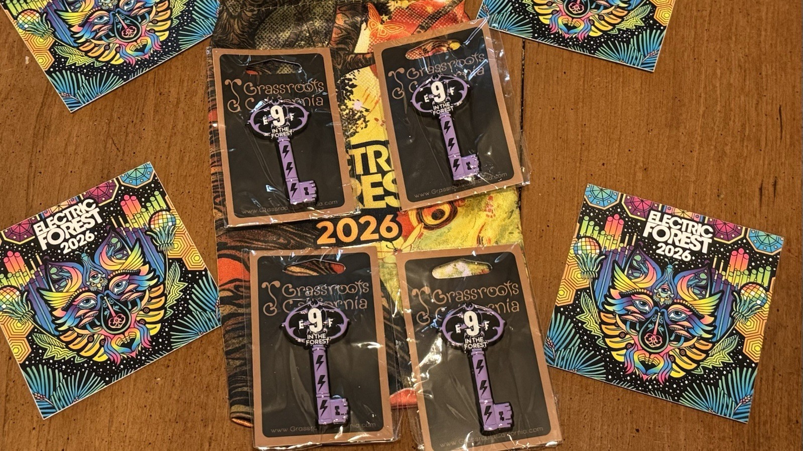 Electric Forest 2026 “9F in the Forest” Key Design Enamel Pinbacks