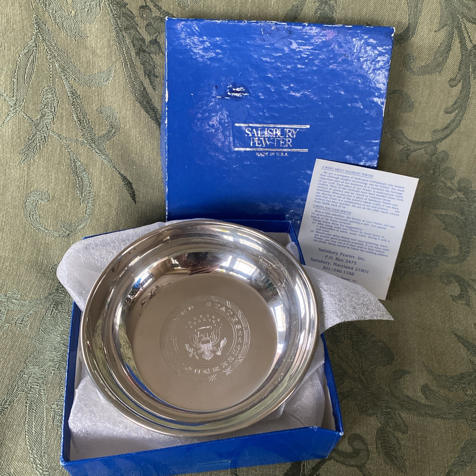 Salisbury Pewter United States Congress Etched Candy Dish New Box Images Of Amer