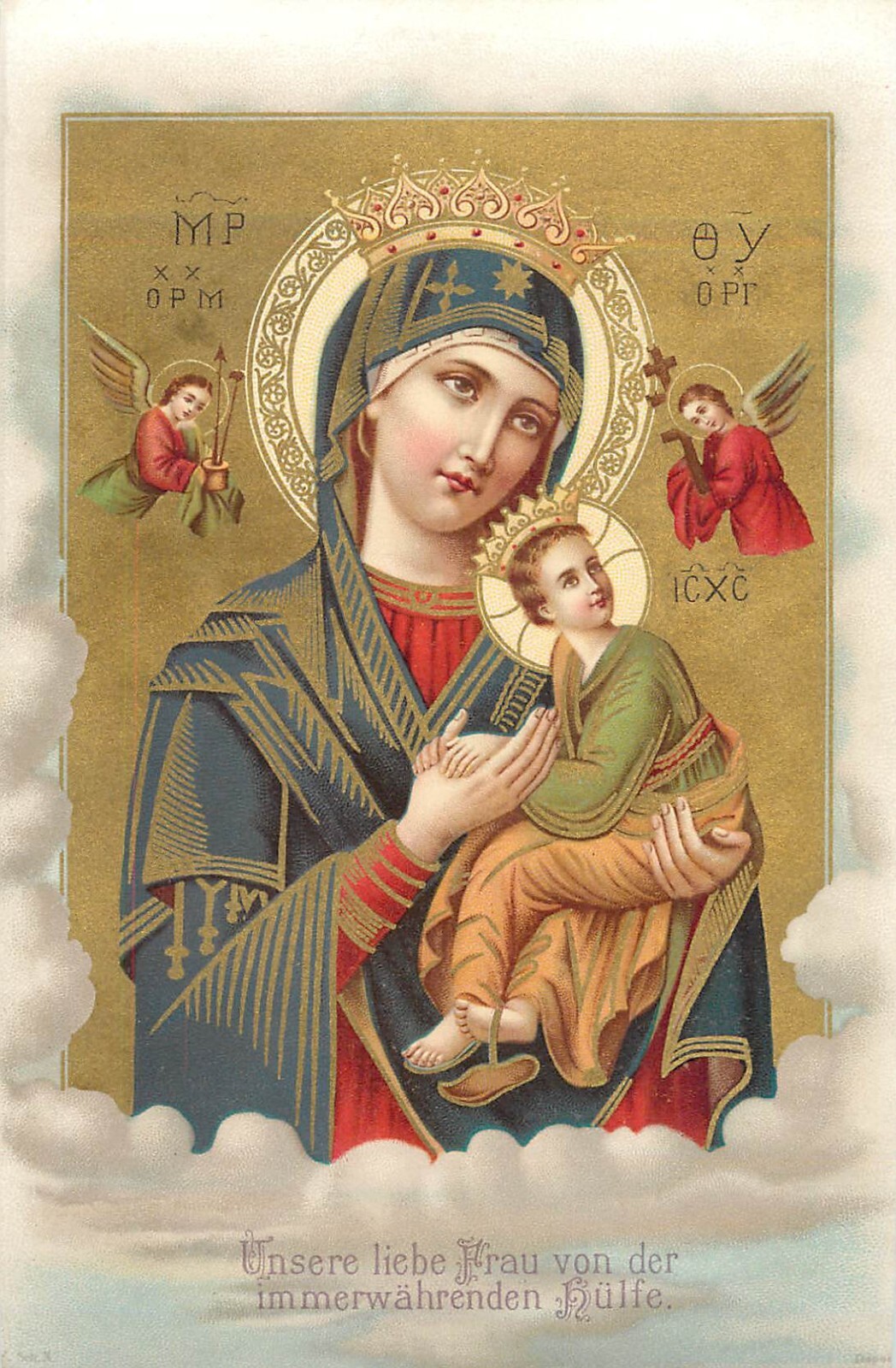 Our Lady of Perpetual Help religious chromo print standard size (5.5 x 3.5 in)