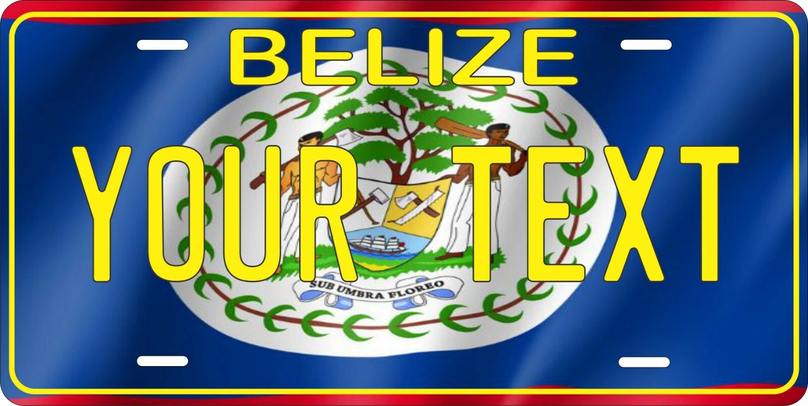 Belize Flag 2 License Plate Personalized Car Auto Bike Motorcycle Custom Tag