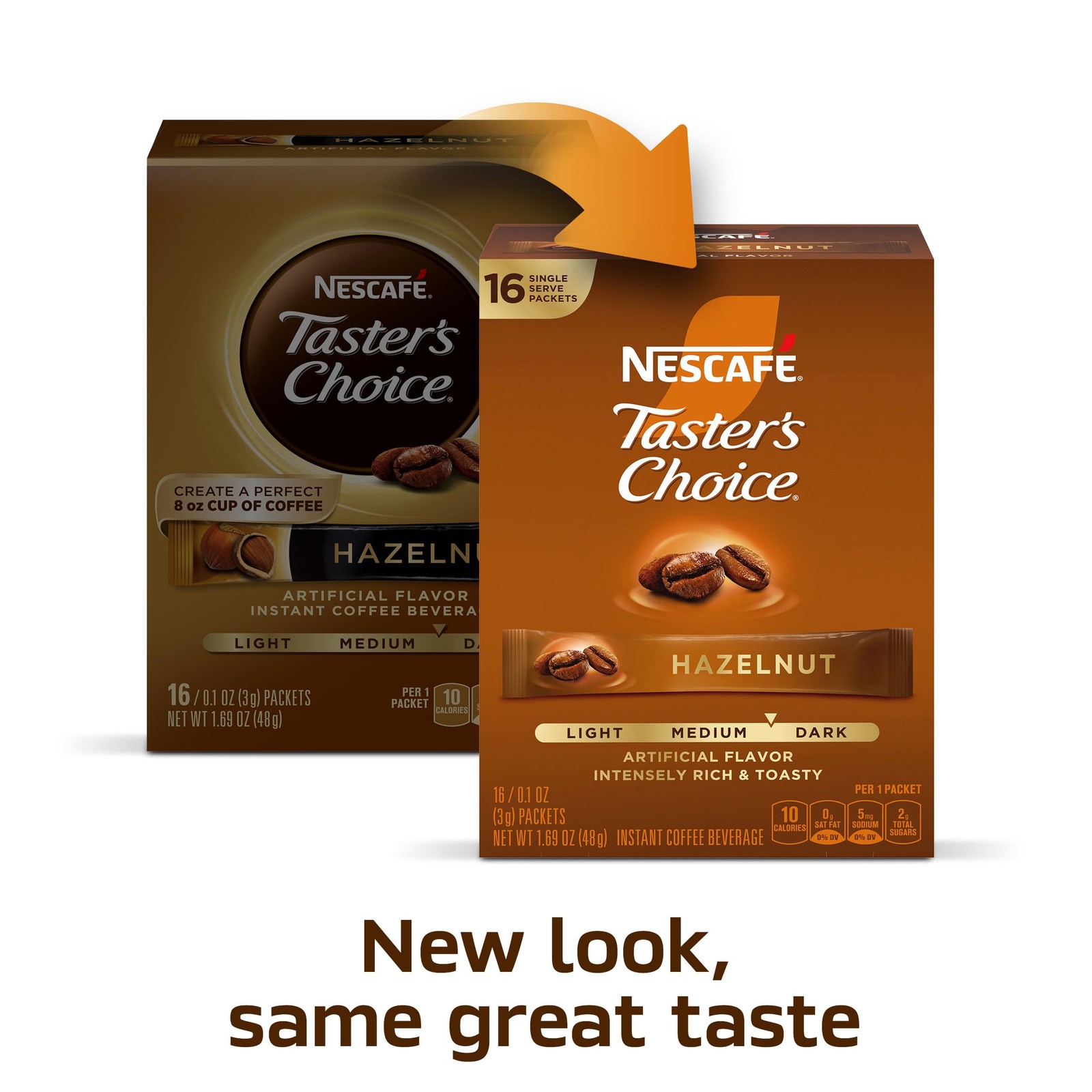 NESCAFÉ Taster’s Choice, Instant Coffee Packets, 16 Count (Pack of 8), Black