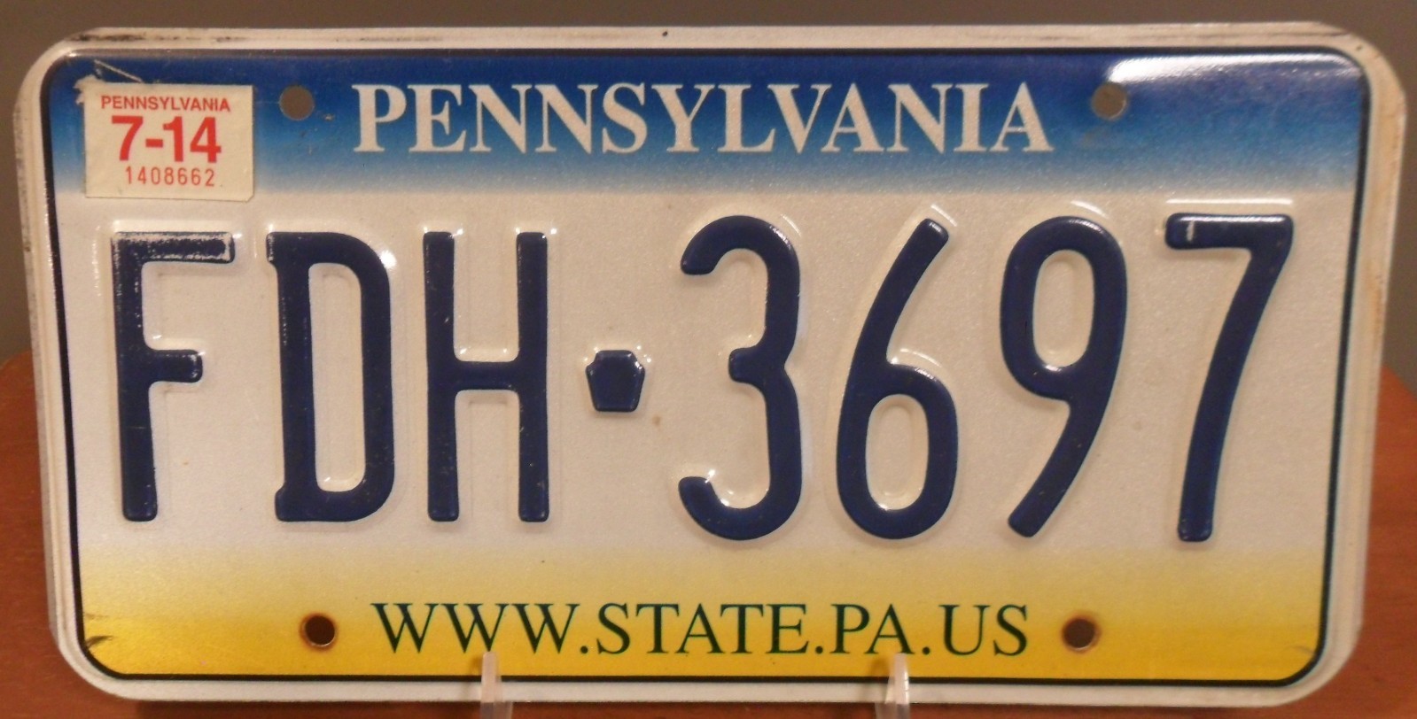 1999 – 2004 PENNSYLVANIA, PA, WWW.STATE.PA.US. License Plate FDH-3697, 2014 Tag