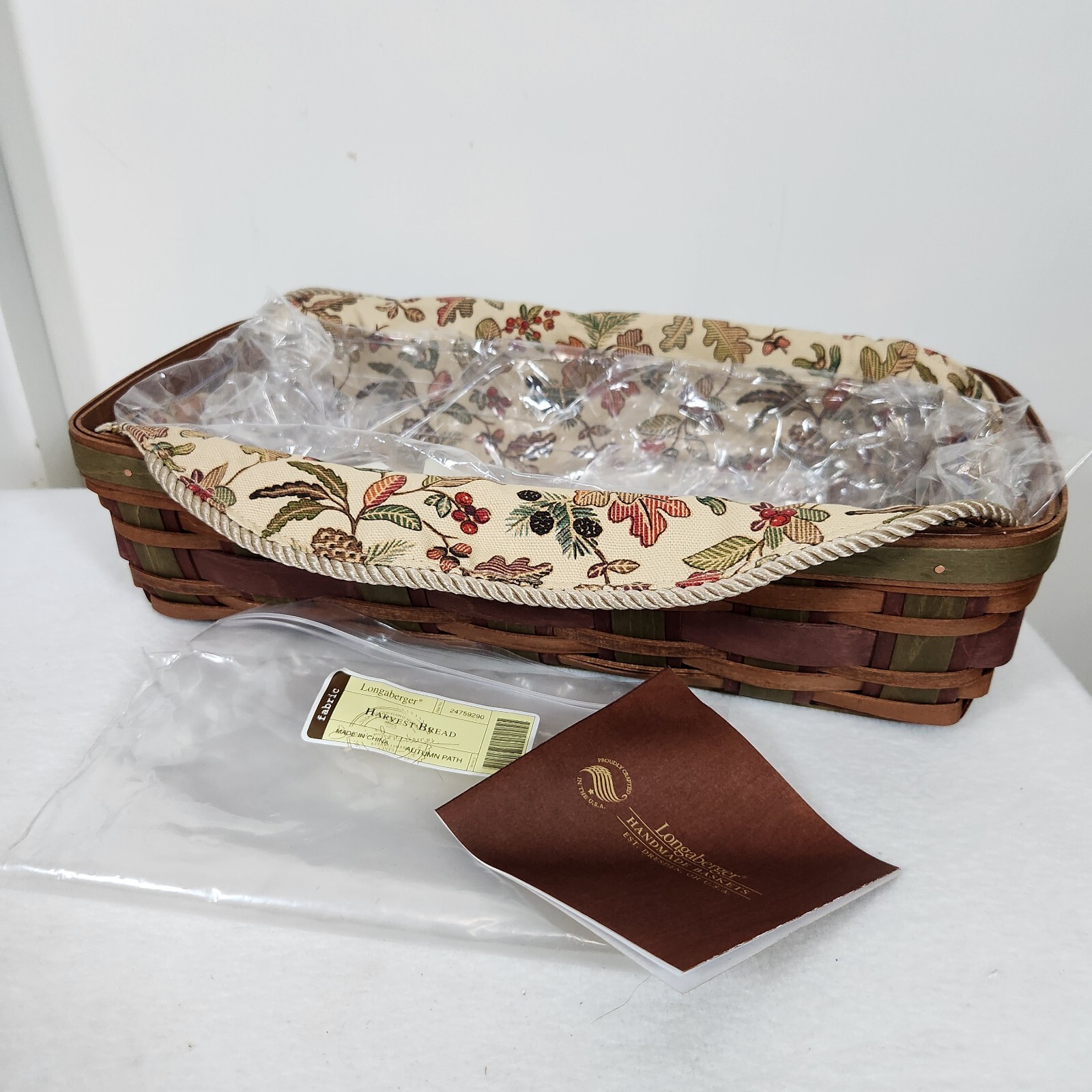 Longaberger 2008 Harvest Weave Bread Basket Combo Autumn Path NOS Retired FALL