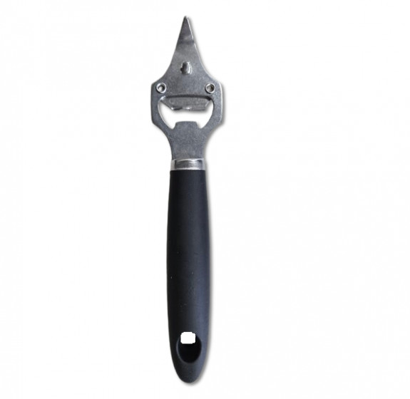 Durable Black and Silver Tin Cutter and Church Key Bottle Opener Tool