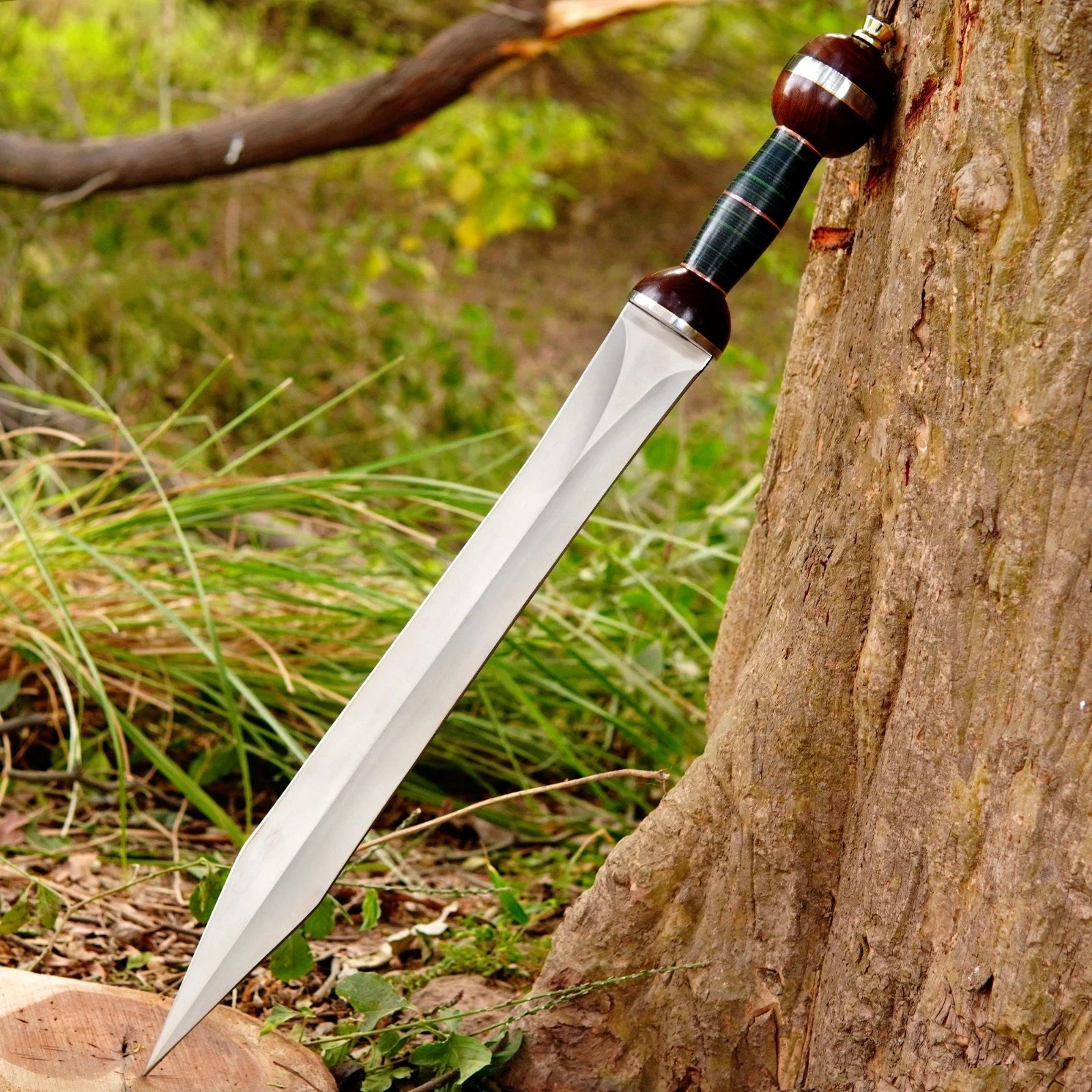 Roman Gladius Sword, Full-Tang High Carbon Steel Blade, Battle Ready Military