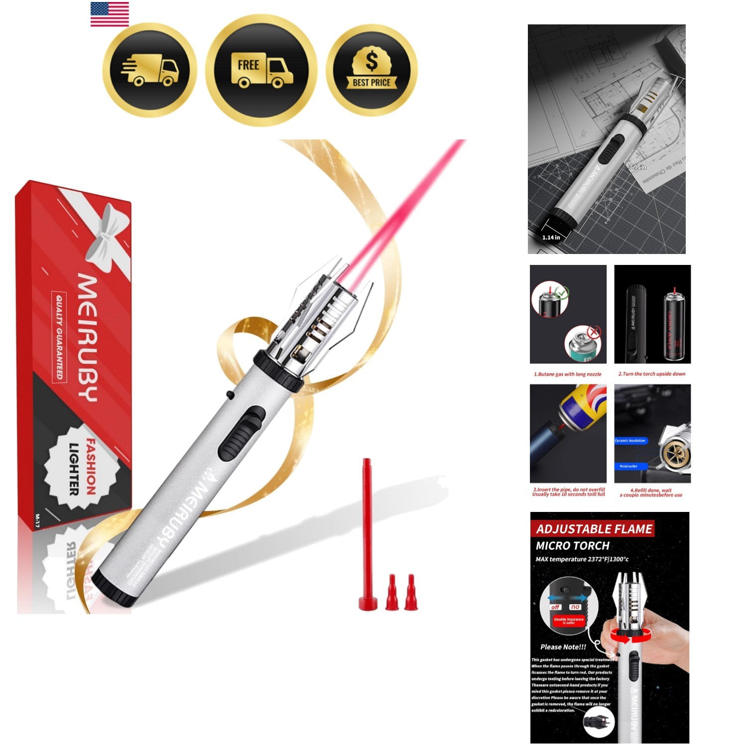 Gifts for Men Dad Adults, Lightsaber Torch Lighter Flame Butane Lighter Gifts…