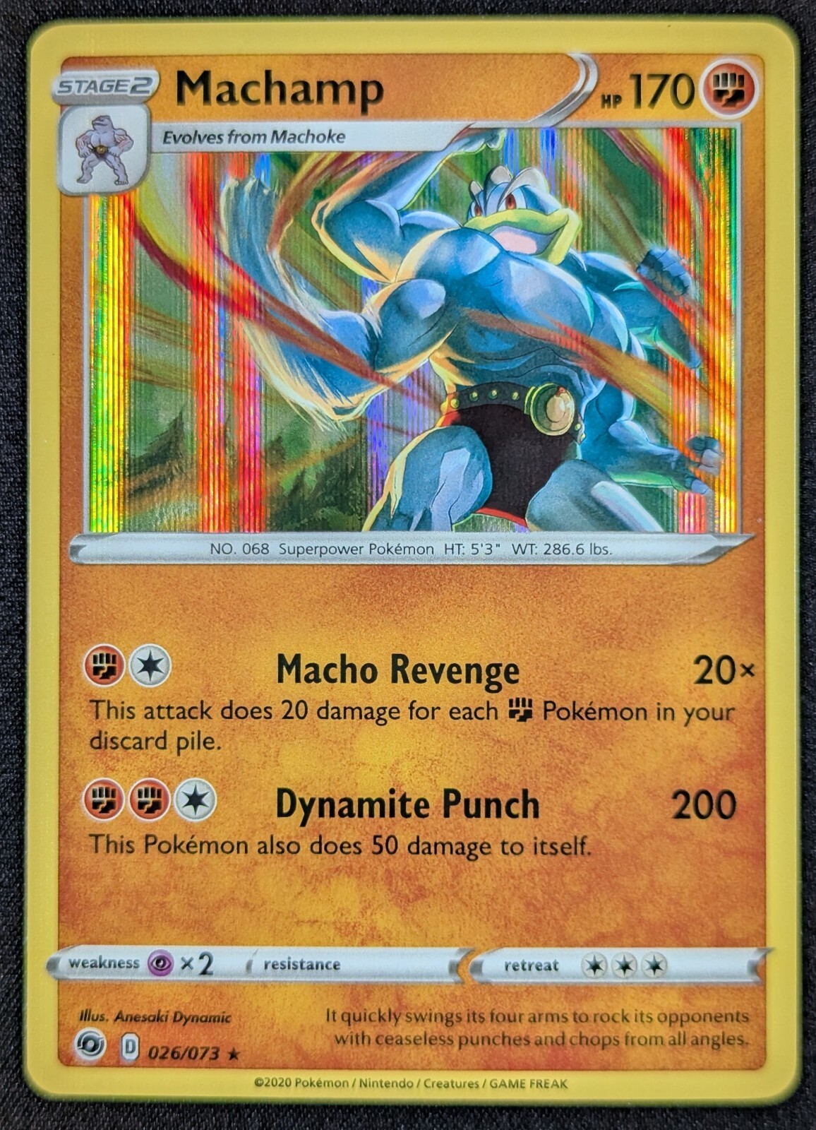 Machamp 2020 Champions Path Holo Rare Pokemon Card 026/073 (NM)