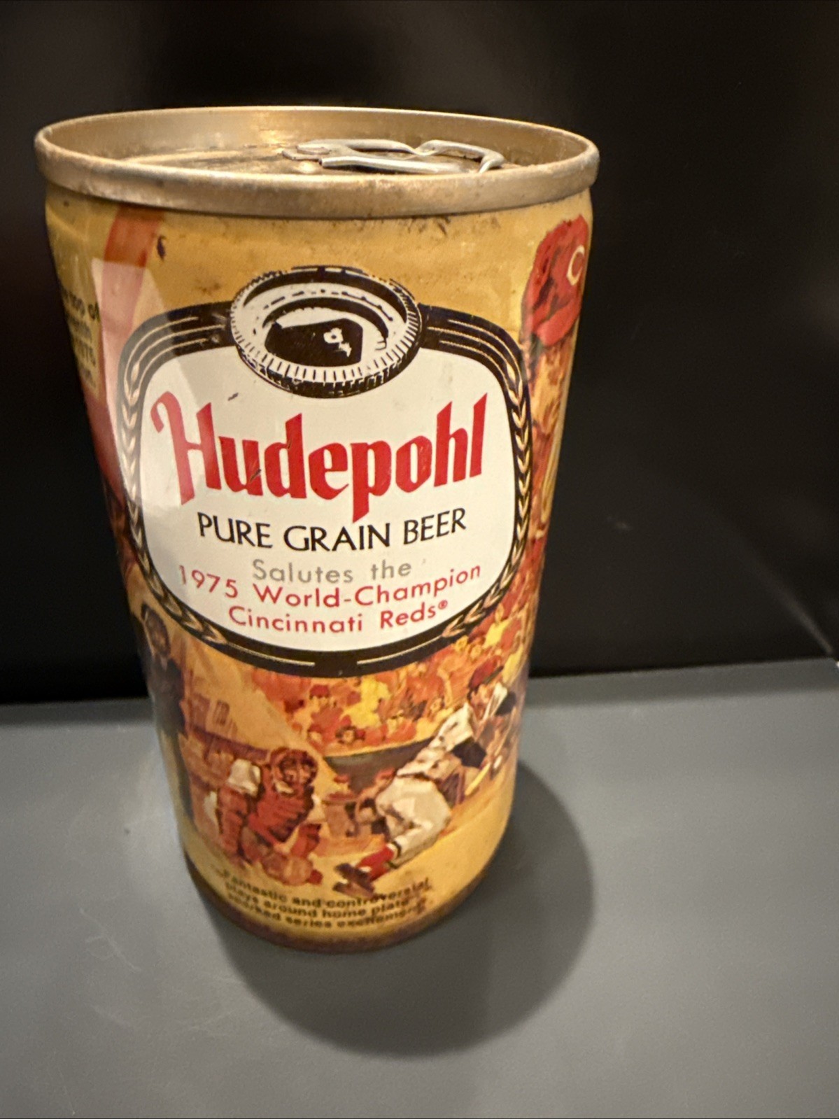 Hudepohl Pure Grain Beer 1975 World Champs Reds Finn OH 12 Oz Empty Vintage