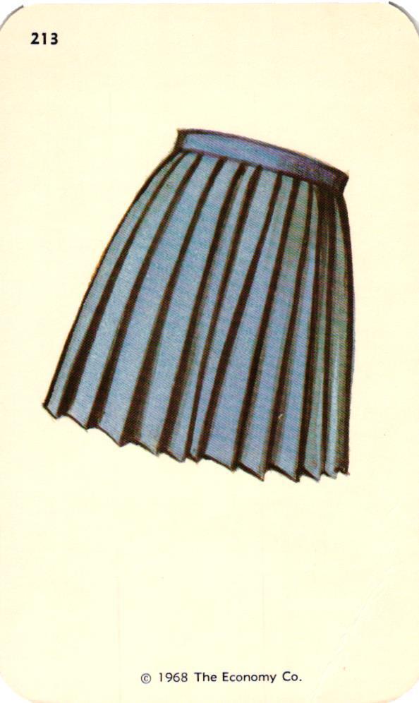 1968 Kindergarten Flash Card Pleated Skirt #213 Economy Co. Smash Book Scrapbook