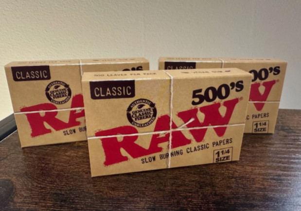 RAW Classic 500s ~1 1/4~ Rolling Papers (3 Packs) ~NEW