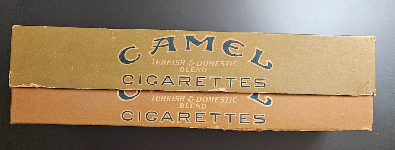 RJR 1917 Original WWI Camel Cigarette 2-Piece Telescope Green/Tan Carton Box