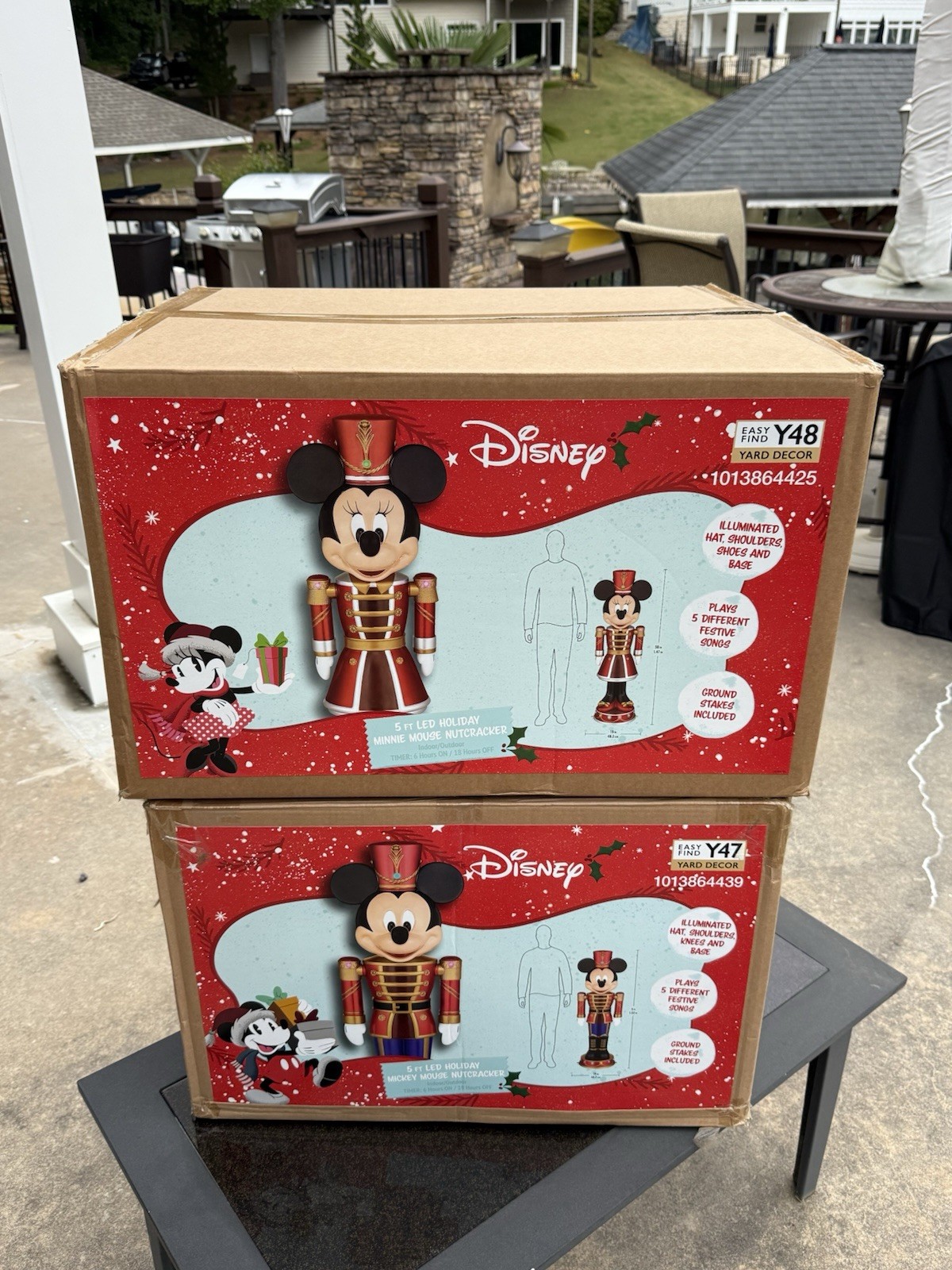 NEW Disney 5ft Mickey & Minnie Mouse Nutcrackers Christmas Bundled Y47 & Y48