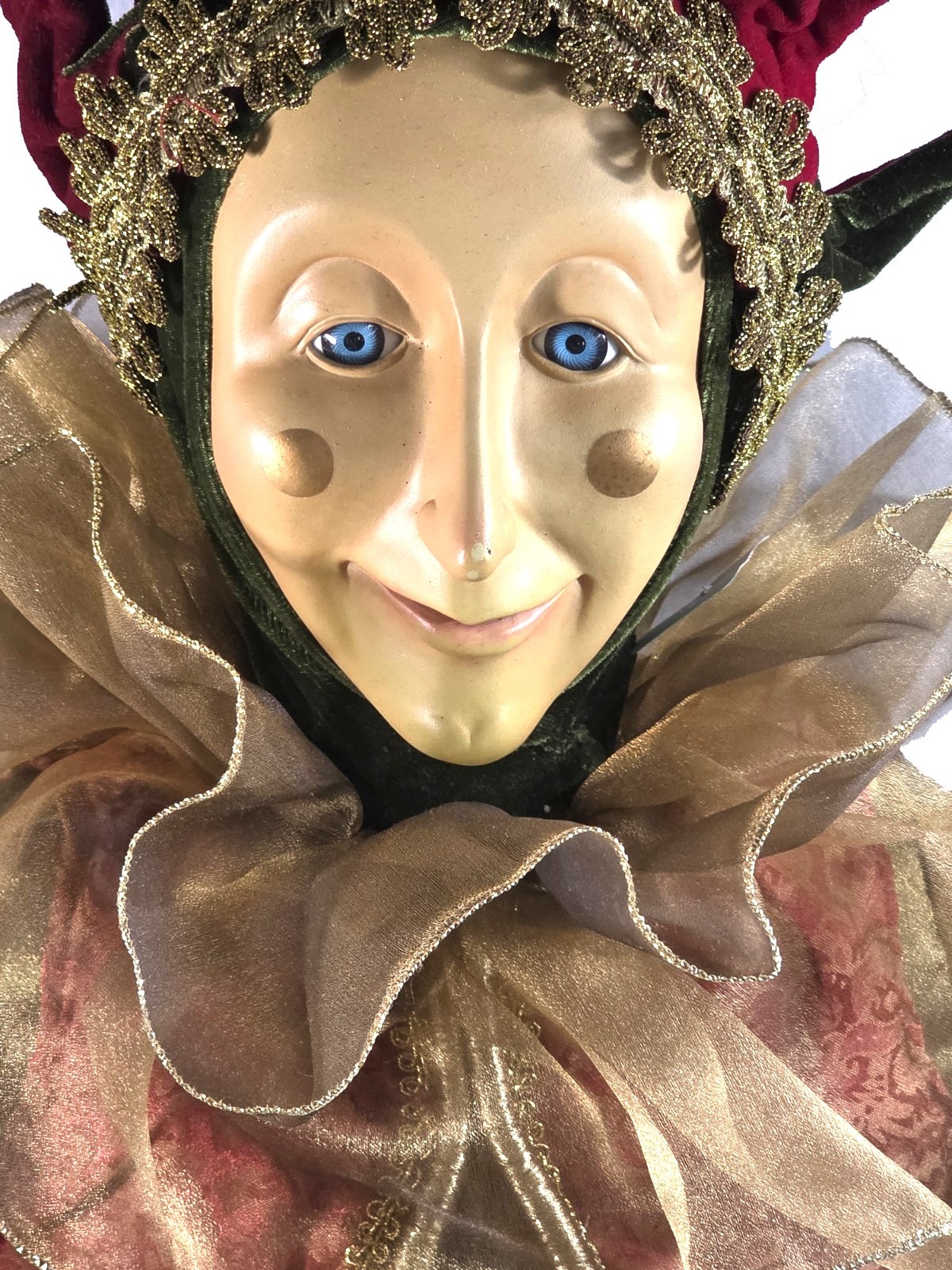 48″ JESTER DOLL POSABLE PLUSH Resin Velvet Christmas Mardi Gras Costco Kirklands