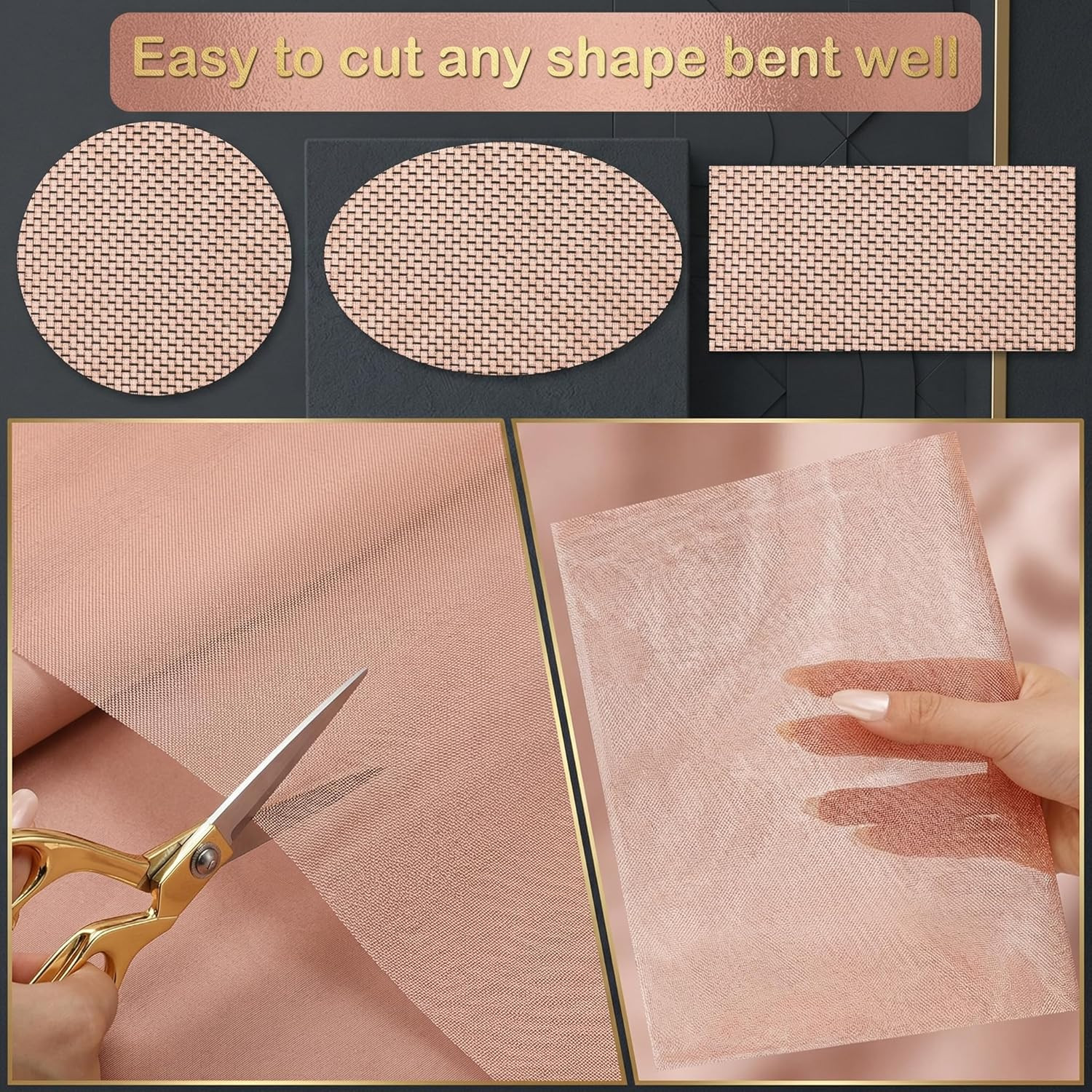 36 Inch X 35 Ft Copper Mesh Screen 99.9% Pure Copper 40 Mesh Roll Wire Fabric fo