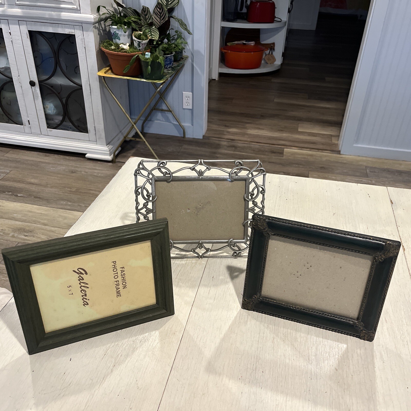 Vintage Picture Frames Lot Of 3 Metal And Wood 5 X 7 ￼