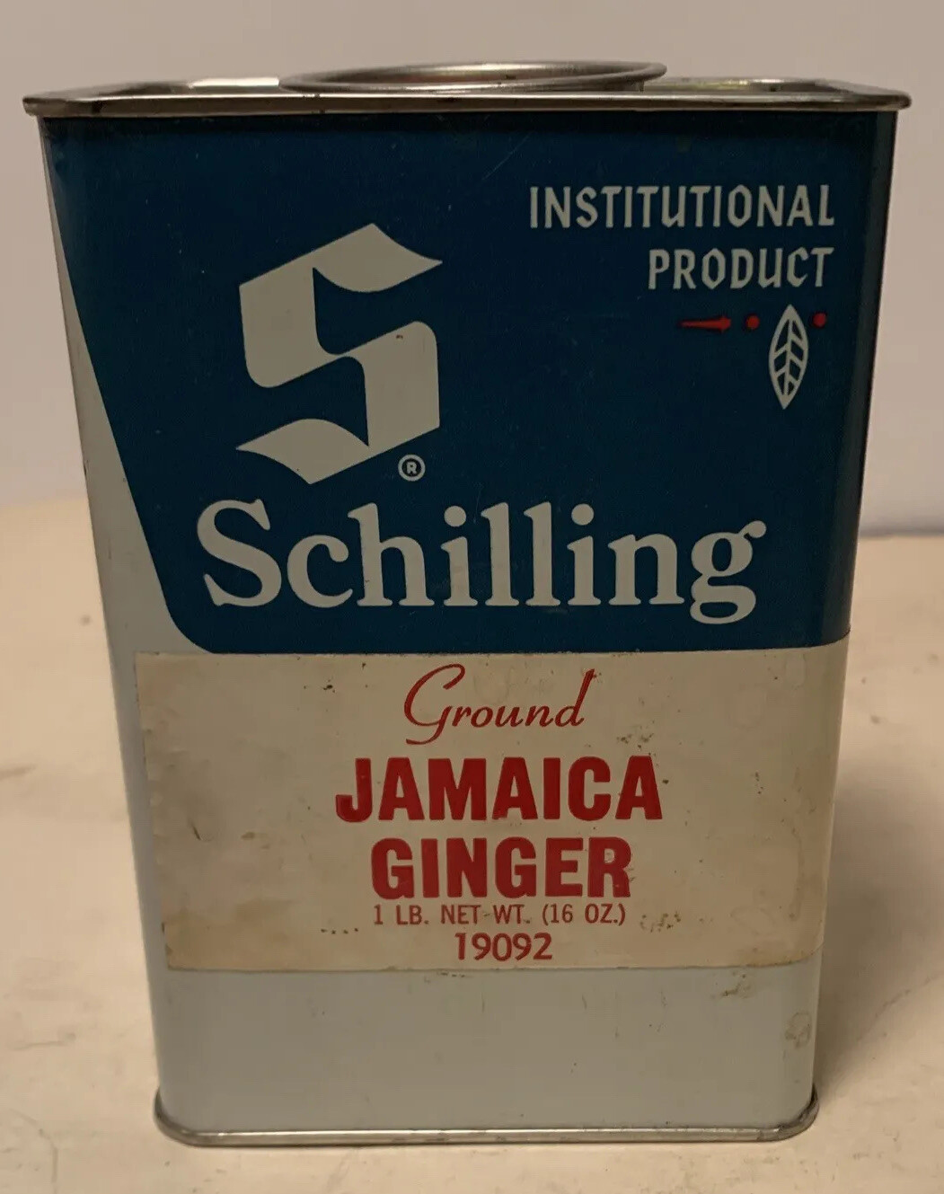 Vintage McCormick Ground Jamaica Ginger Display tin Institutional Size 1 Lb FULL