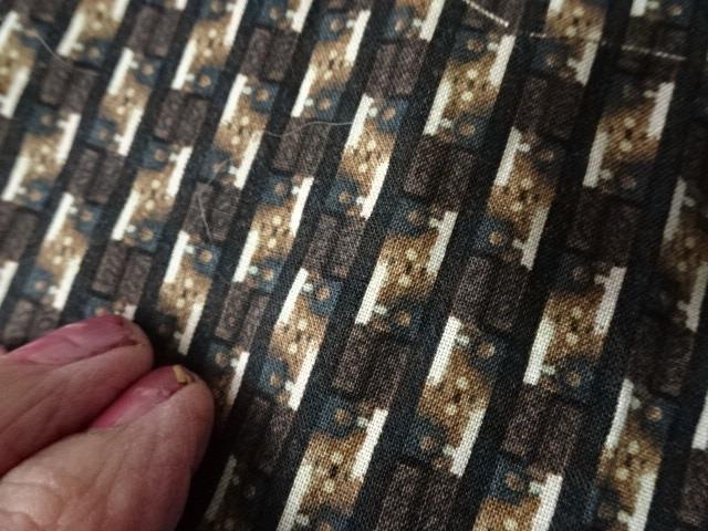 34″ JOANN Fabrics cotton Quilt fabric-Brown Tonal stacked motif-brn,black,cream