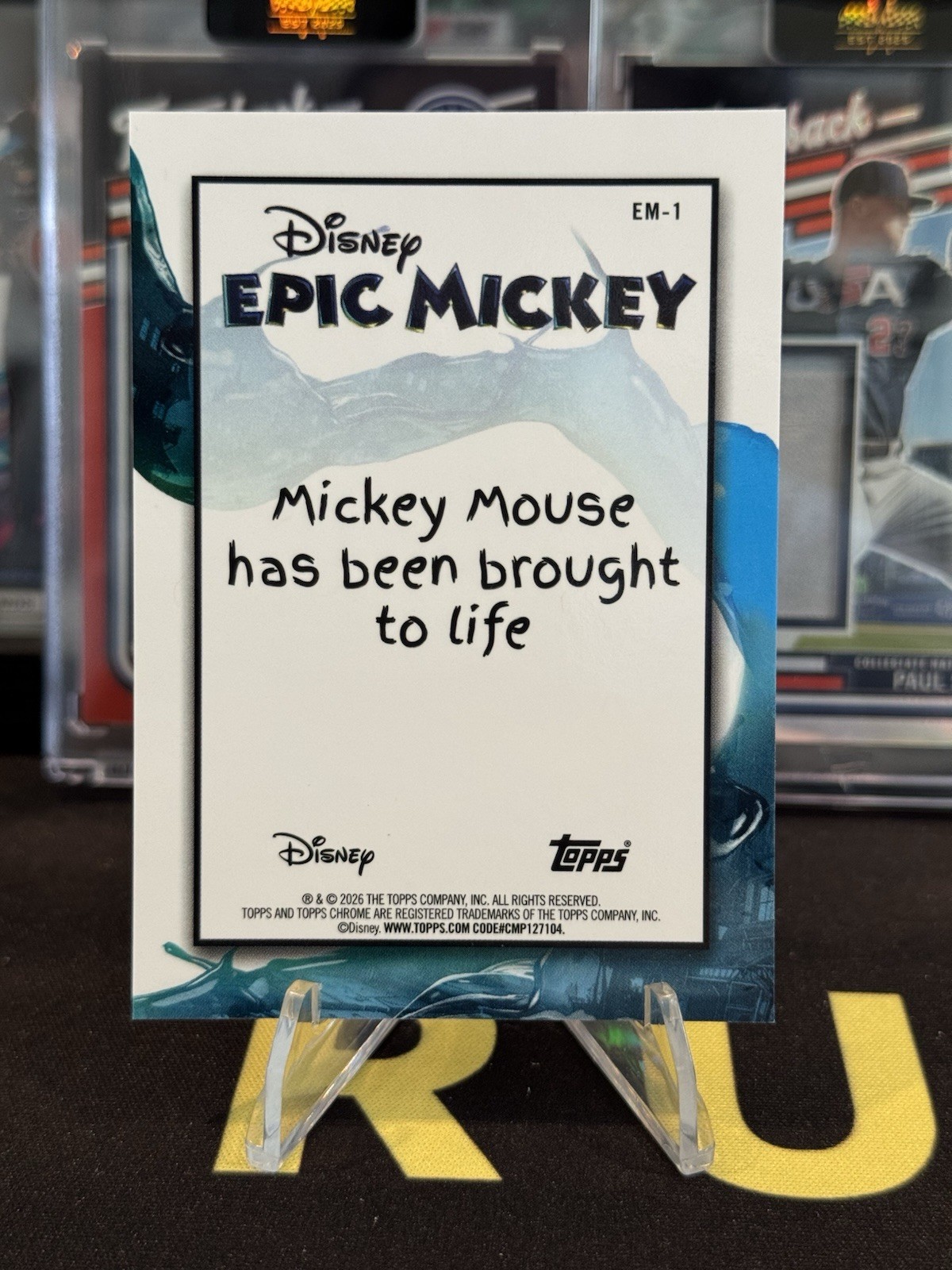 2026 Topps Disney Neon Chrome Mickey Mouse Epic Mickey #EM-1