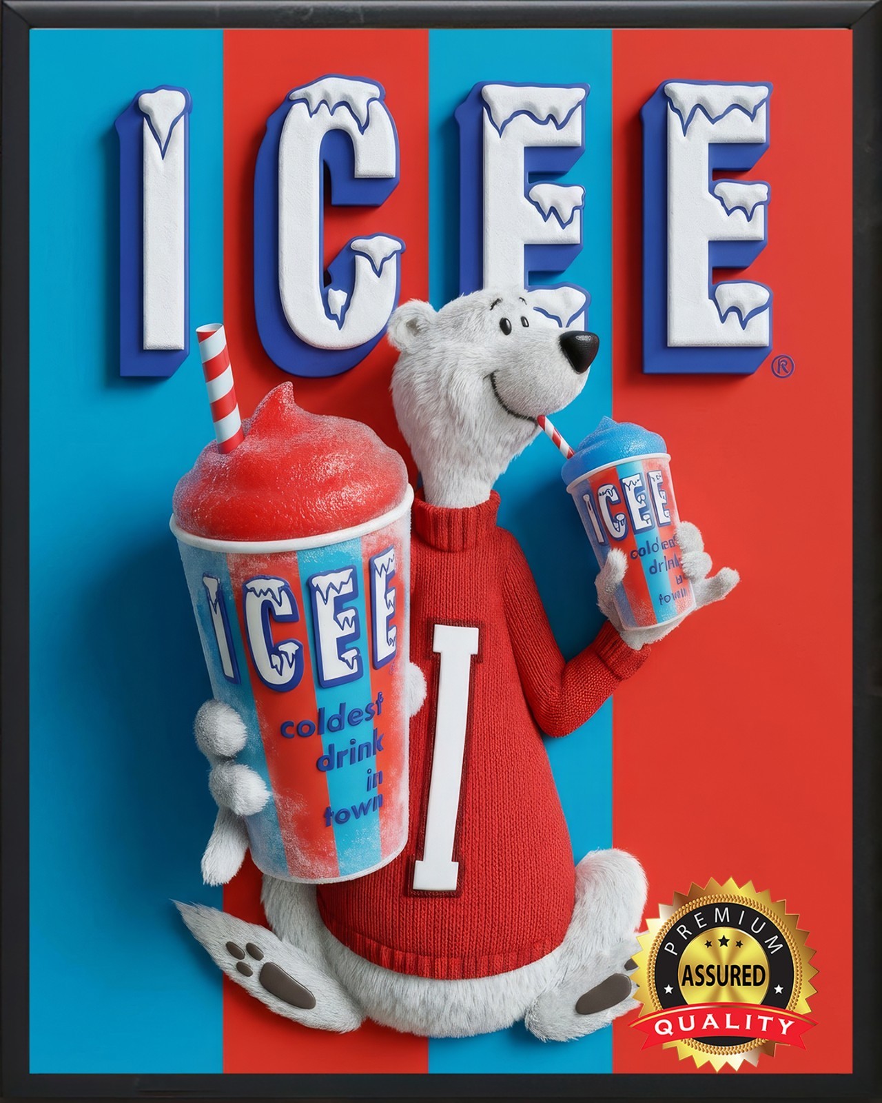 ICEE – Coldest Drink In Town – Polar Bear – Metal Sign 11 x 14