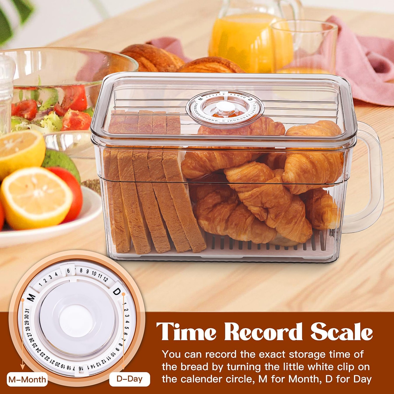 2PCS Bread Box for Homemade Bread Airtight Bread Boxes for Kitchen Counter, T…