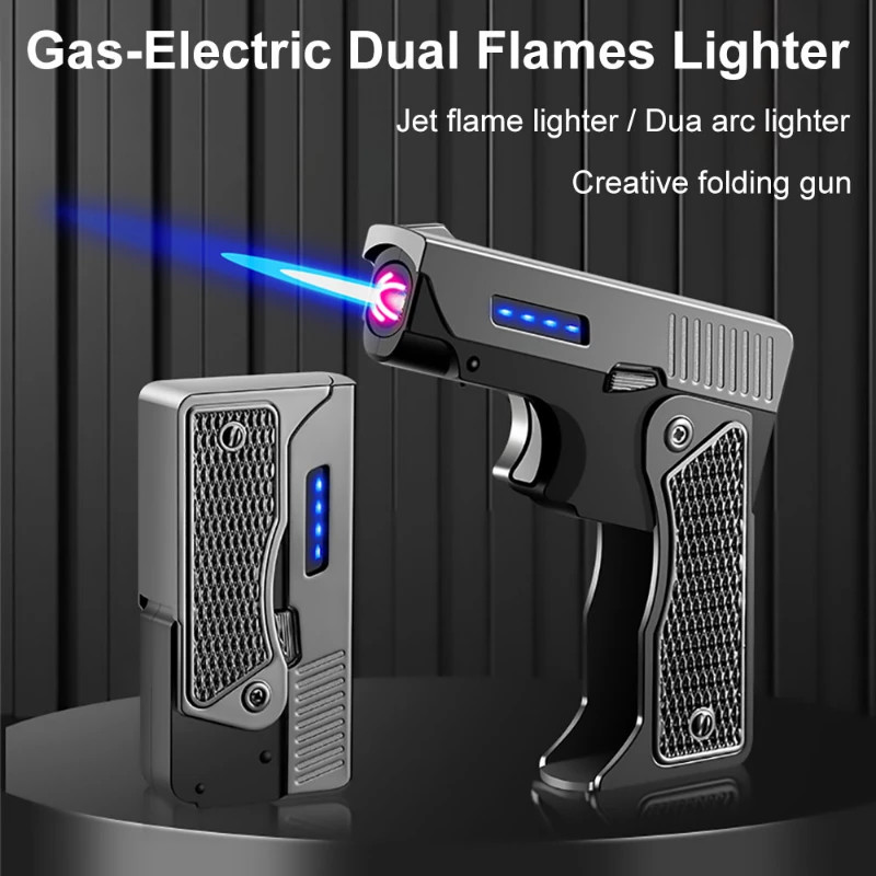 Unique Windproof Gas-Electric Plasma USB Rechargable Lighter Gift for Men