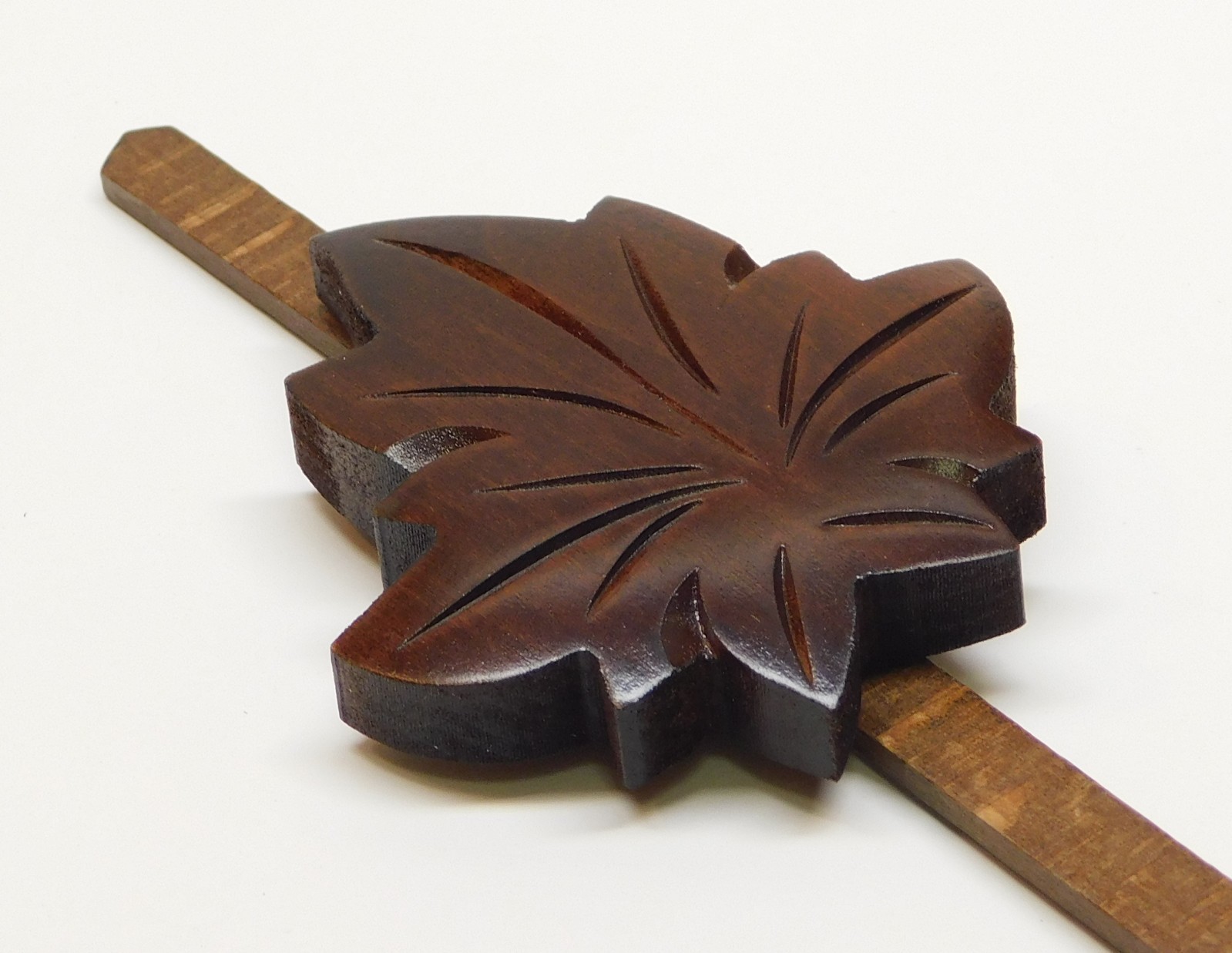 Cuckoo Clock Pendulum 3″ Maple Leaf Style NEW Brown German Made 8 3/4″ Length