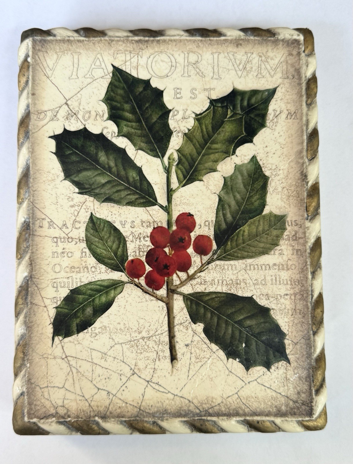 SIGNED Sid Dickens Christmas Winterberry T-456 Memory Block Holly Holiday