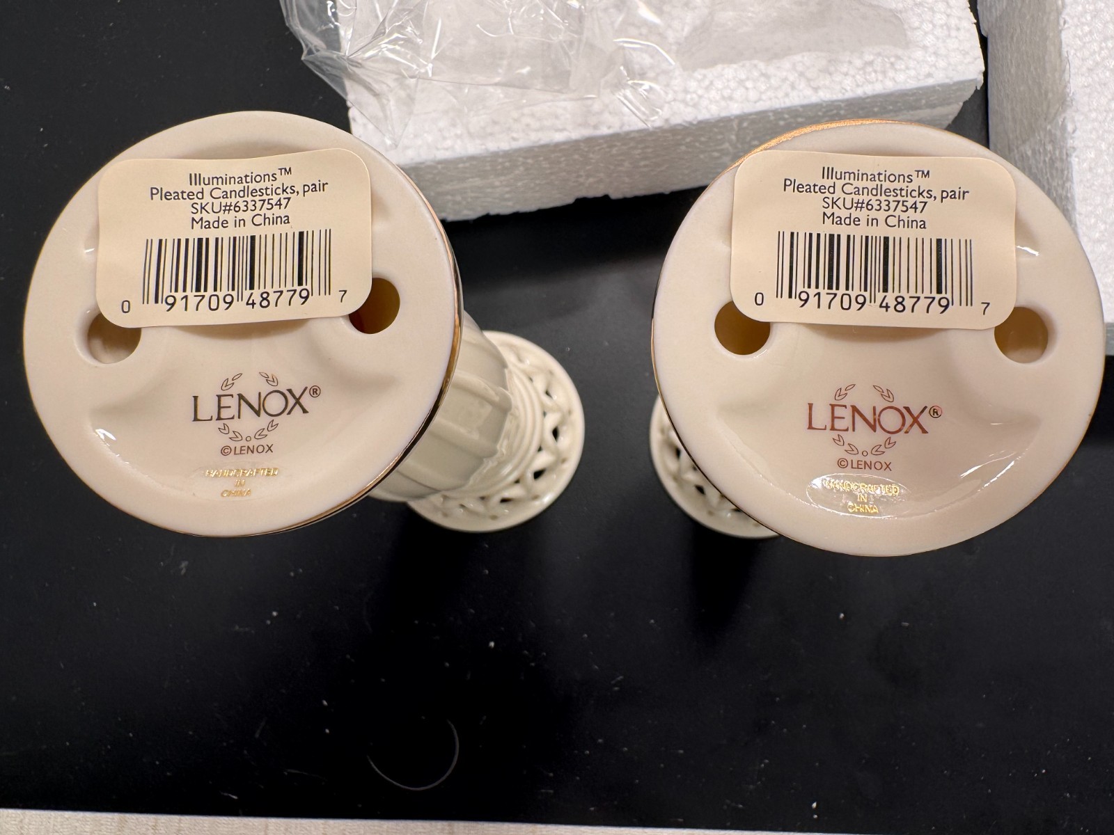 Lenox Illuminations Pleated Candlesticks – NEW IN BOX
