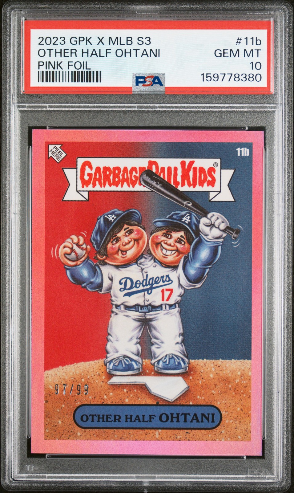 2023 TOPPS GARBAGE PAIL KIDS X MLB SERIES 3 #11B OTHER HALF OHTANI 97/99 PSA 10