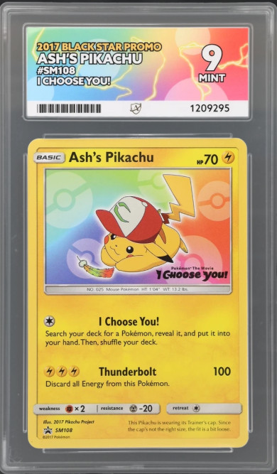 Pokémon TCG Ash’s Pikachu SM108 Promo Card ‘I Choose You!’ ACE 9