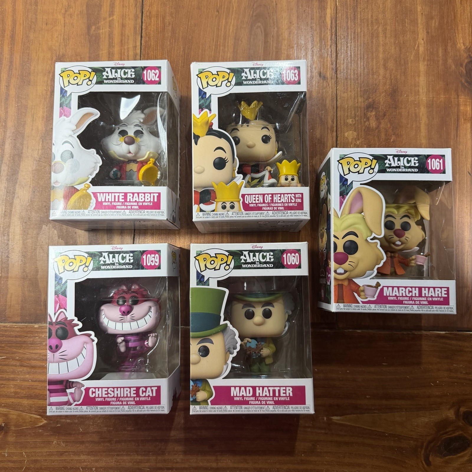Funko Pop Alice in Wonderland 70th Lot of 5 Cheshire Cat Mad Hatter Queen NIB