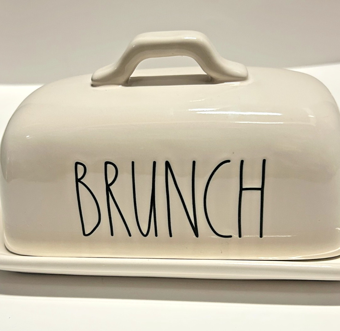 Rae Dunn Brunch Artisan Collection Butter Dish with Lid 2010-2019 USA Made