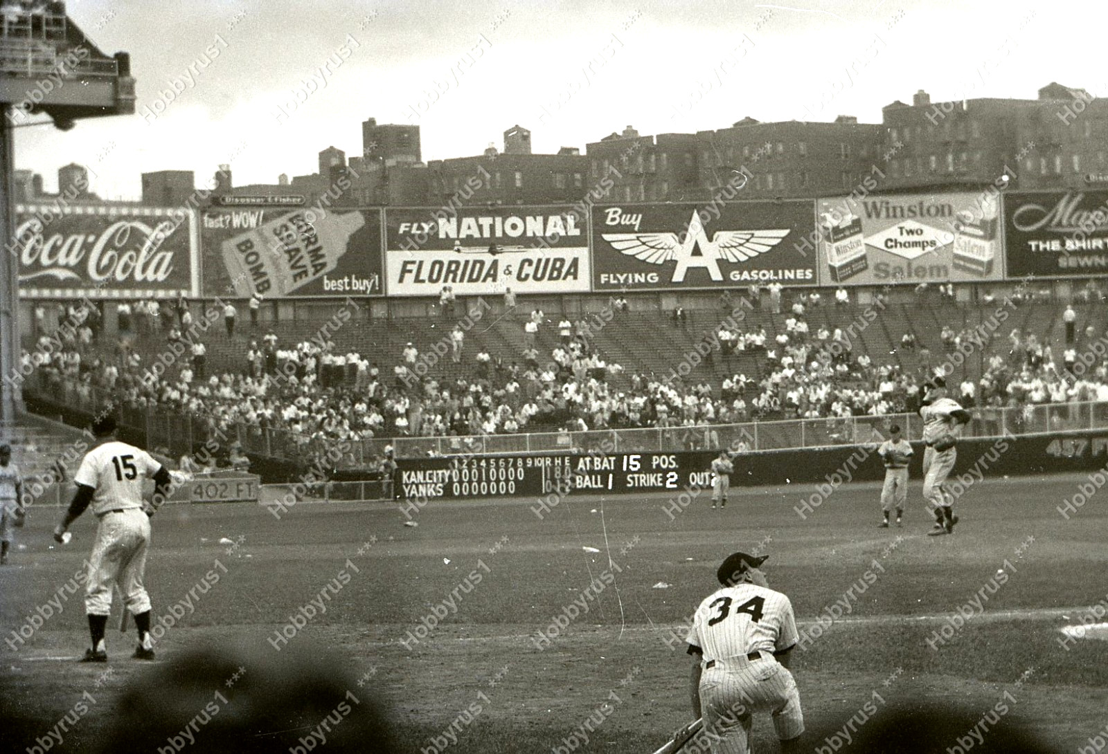 New York Yankees Stadium Coca Cola Cuba Flight Ad 1960s Original 35mm Negative