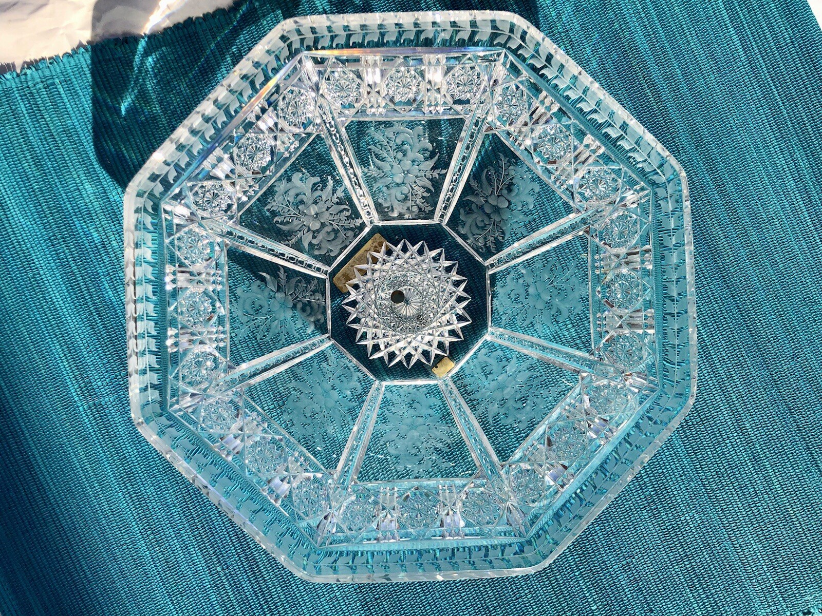 American Brilliant ABP Cut Glass Vintage Intaglio Signed Sinclaire Rare Bowl.
