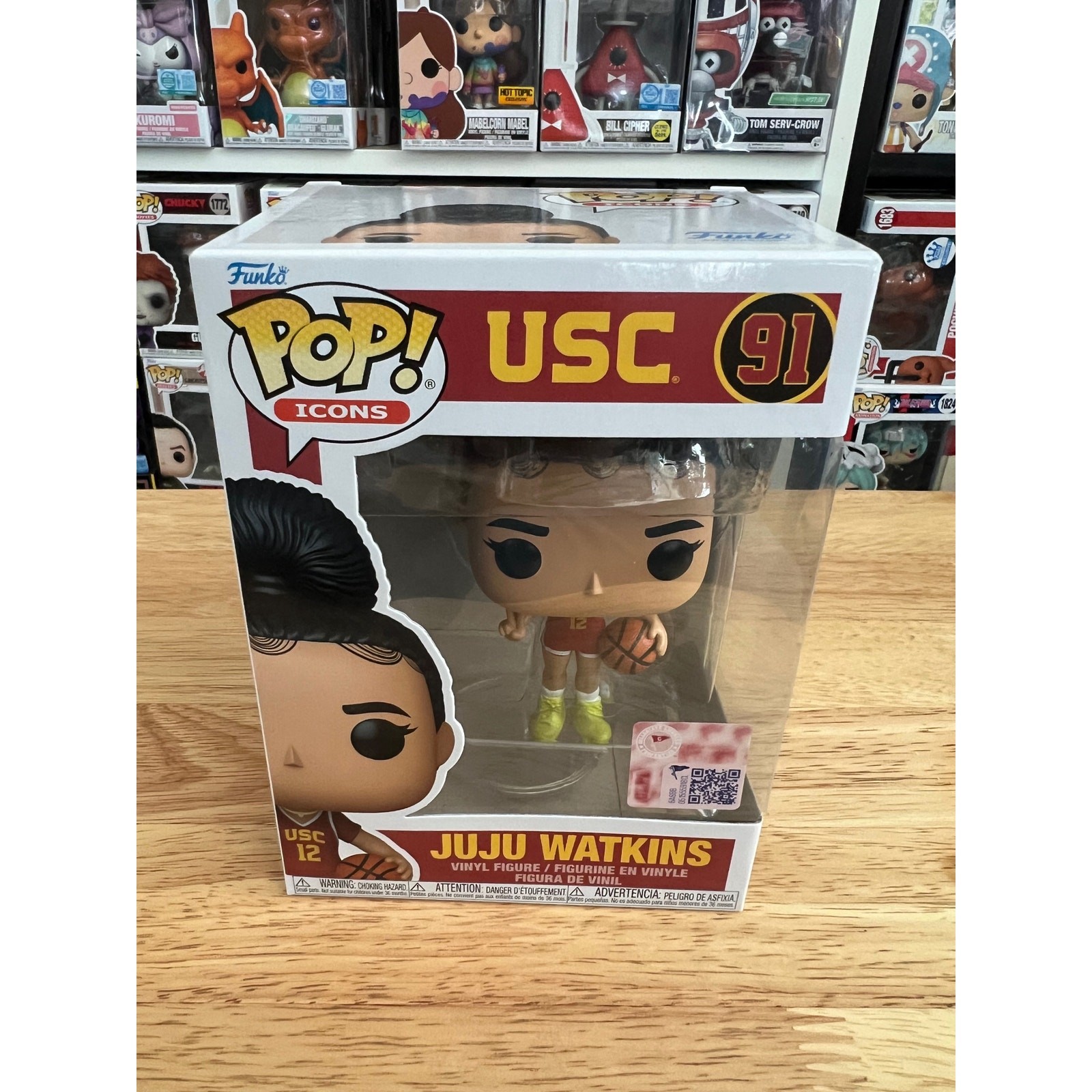 Juju Watkins Cardinal #12 Jersey Funko Pop #91 Icons USC Basketball Trojans