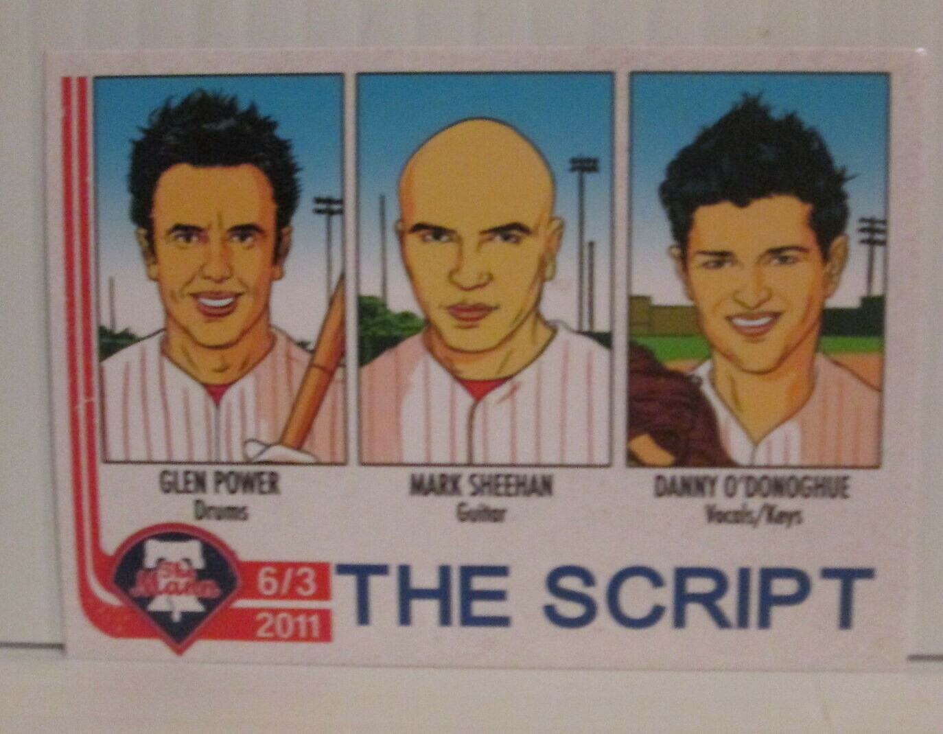 THE SCRIPT BAND 2011 TOUR MANN MUSIC CENTER PHILADELPHIA PROMO TRADING CARD