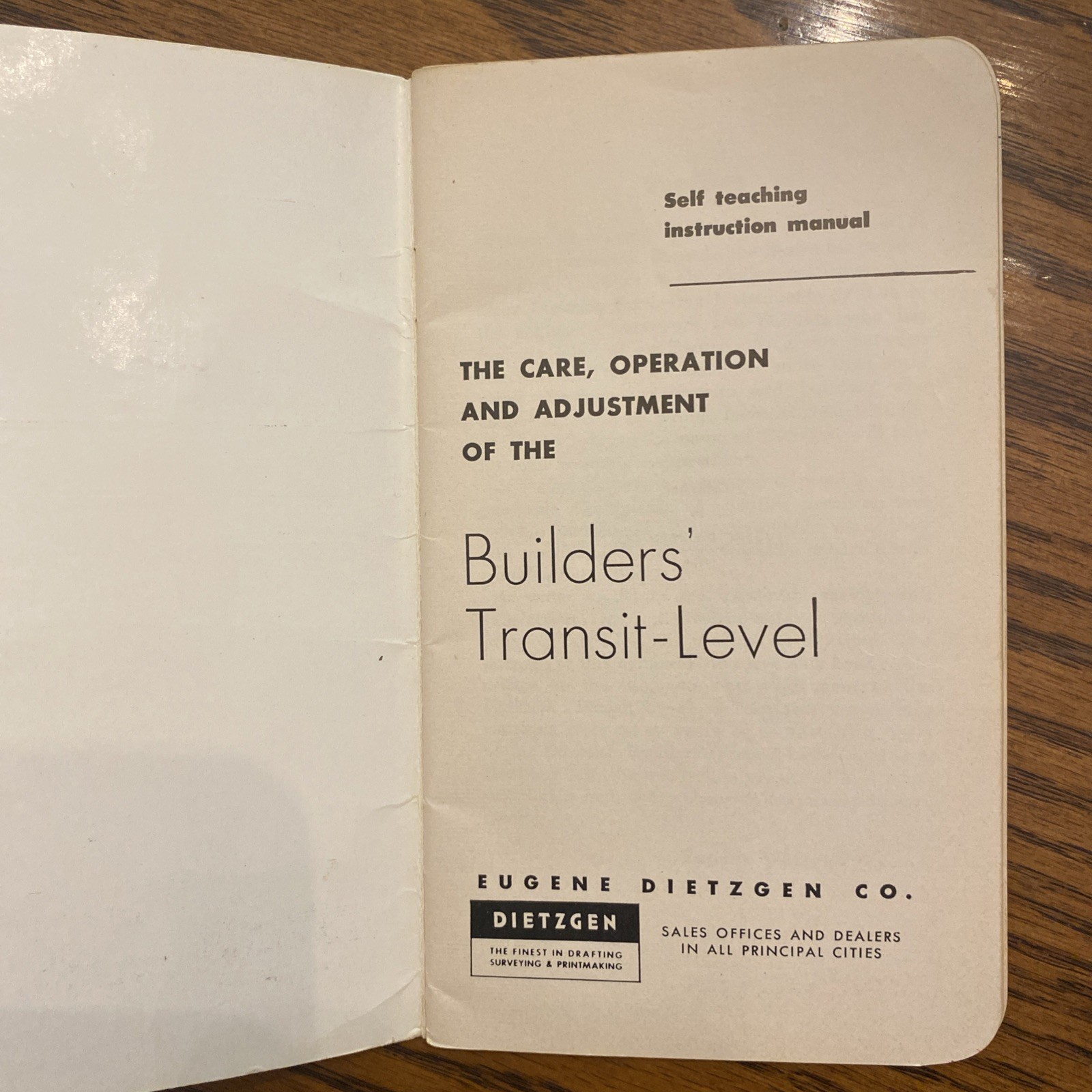 Builders’ Transit-Level Instruction Manual Dietzgen 1964 Survey Engineer Math
