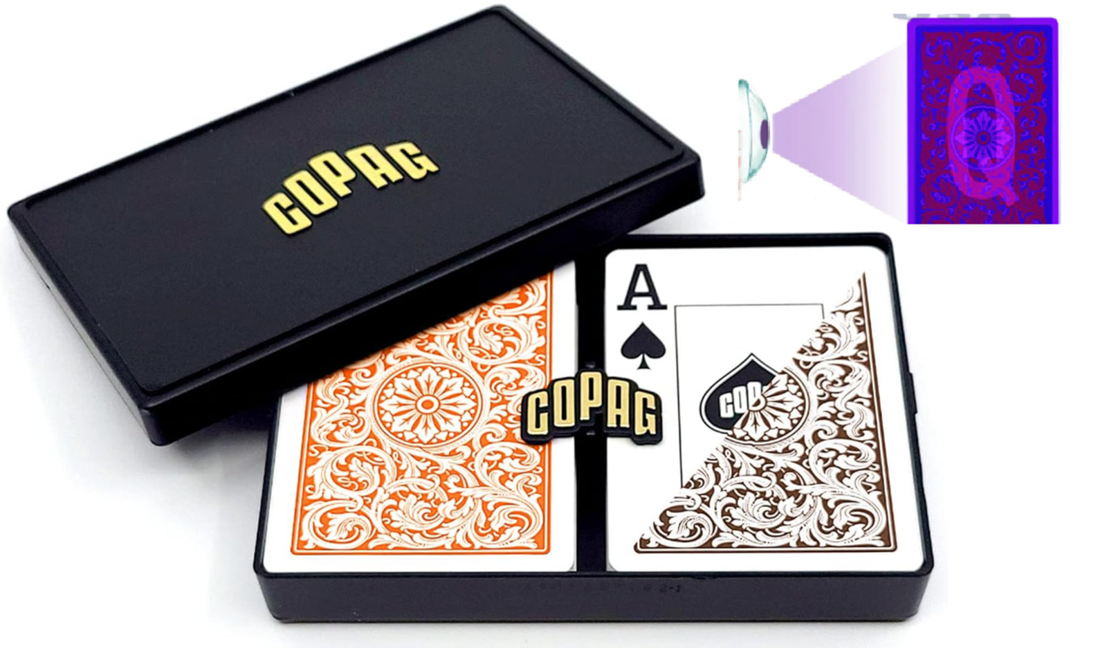 Infrared Marked Double Deck Copag Cards POKER SIZE & Infrared Aviator Sunglasses