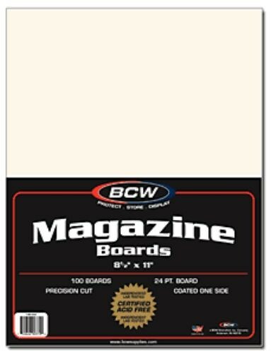 Pack / 100 BCW Magazine Size ACID FREE Backing Boards backer board