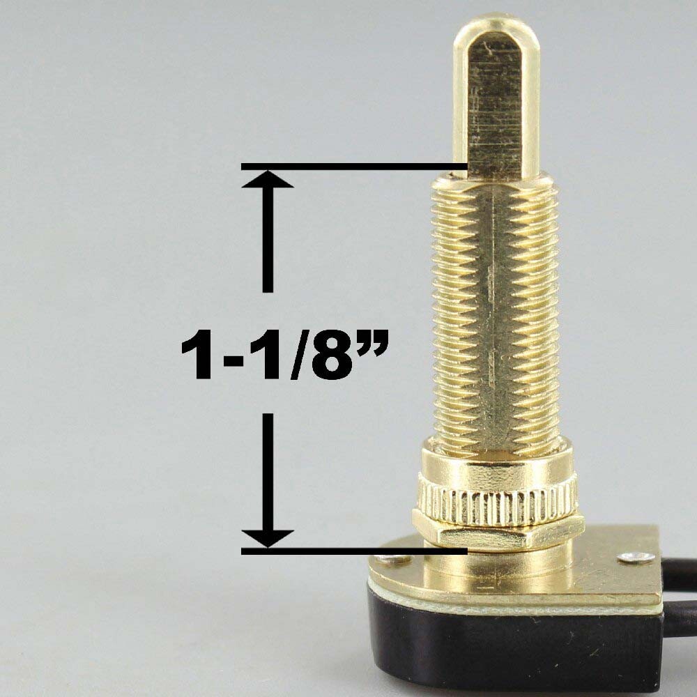 PUSH BUTTON ON-OFF BRASS PLATED CANOPY SWITCH SINGLE POLE 1 1/8″ SHANK NEW 791G