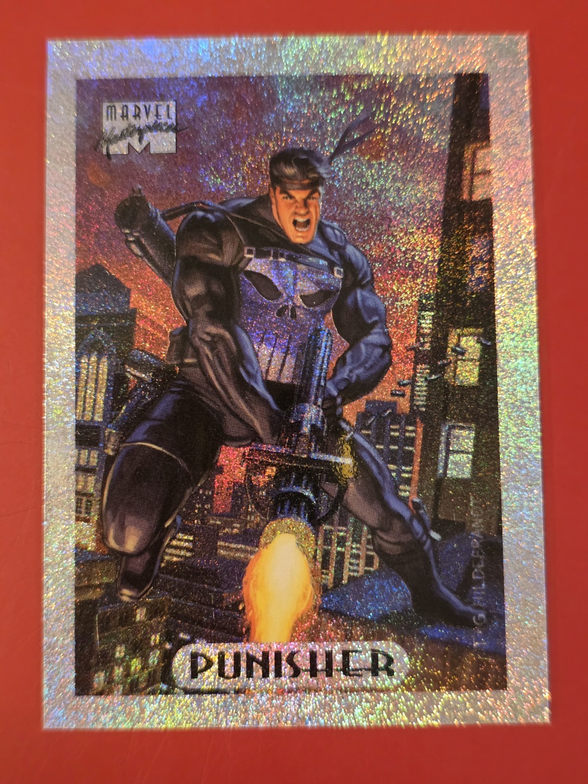 Punisher 1994 Fleer Masterpieces Limited Edition Holofoil Silver #6 Insert