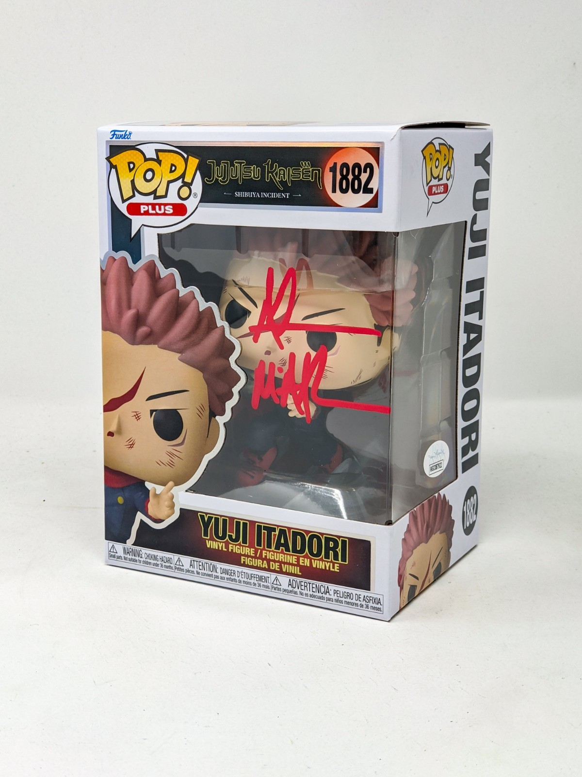 Adam McArthur Jujutsu Kaisen Yuji Itadori #1882 Signed Funko Pop JSA Autograph